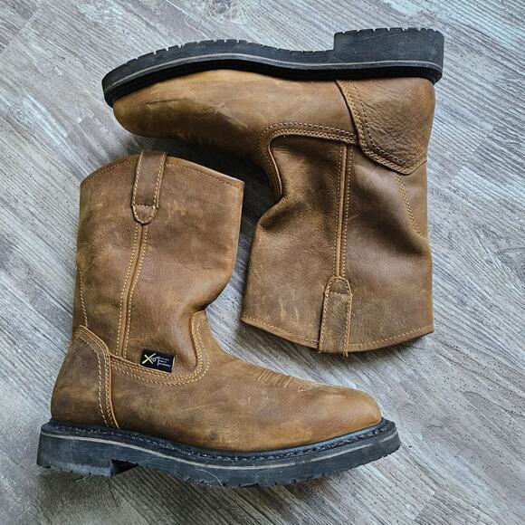 Hytest Ryder Wellington Steel Toe Safety Work Boots Mens Size 10 Brown Leather - Picture 5 of 16